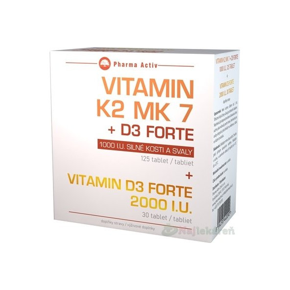 Pharma Activ Vitamín K2 MK7 + D3 Forte 1000 IU 125+30 tablet