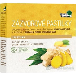 NaturProdukt ZÁZVOROVÉ PASTILKY 20 ks