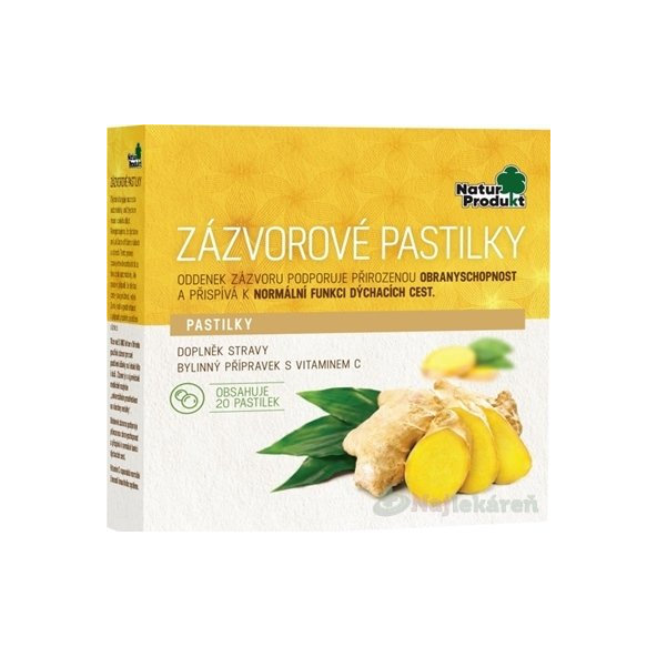 NaturProdukt ZÁZVOROVÉ PASTILKY 20 ks