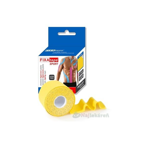 FIXAtape SPORT kineziologická tejpovací páska žlutá 5cm × 5m 1 ks