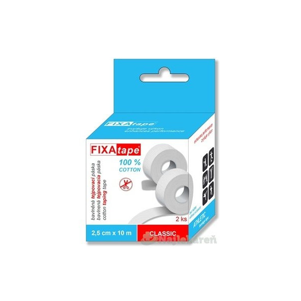FIXAtape CLASSIC ATHLETIC bavlněná tejpovací páska 2,5 cm × 10 m 2 ks