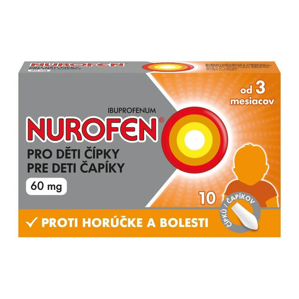 NUROFEN pro děti od 3 měsíců 60 mg 10 čípků
