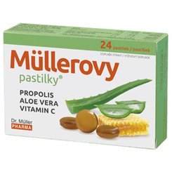 Müllerovy pastilky propolis, aloe vera a vitamín C 24 ks