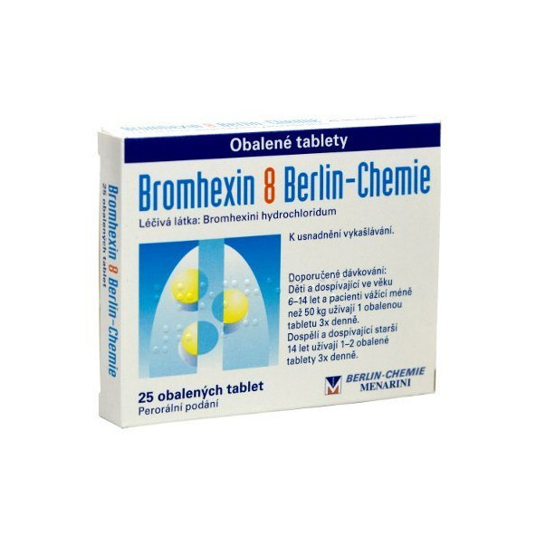 Bromhexin 8 Berlin-Chemie na kašel 25 tablet