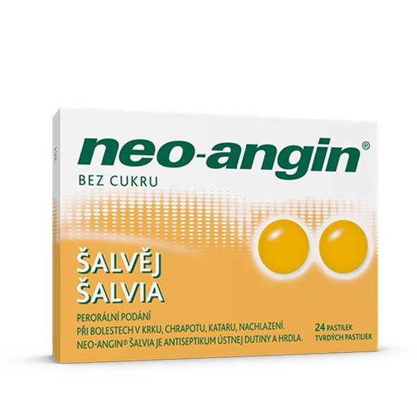 Neo-angin šalvěj tvrdé pastilky 24 pastilek