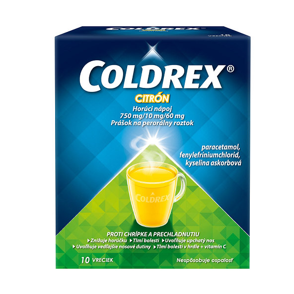 COLDREX horký nápoj citron proti chřipce a nachlazení 10 sáčků