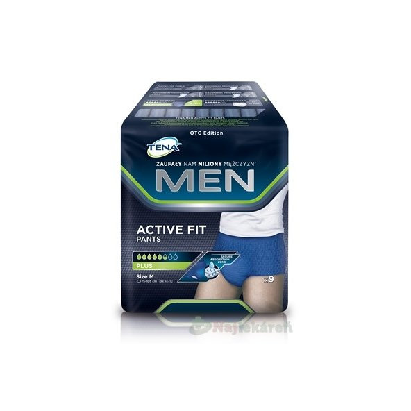 TENA Men Pants Plus S/M modré inkontinenční spodní prádlo 9 ks