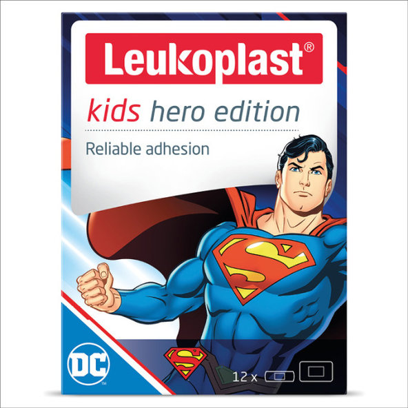 Leukoplast Kids Hero Superman náplasti na rány 2 velikosti 12 ks