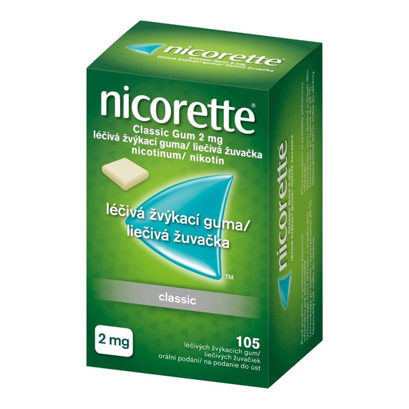 Nicorette Classic Gum 2 mg proti kouření 105 ks