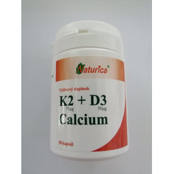Naturica K2 + D3 Calcium 30 kapslí