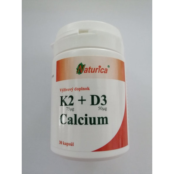Naturica K2 + D3 Calcium 30 kapslí