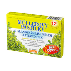 Müllerovy pastilky islandský lišejník + vitamín C bez cukru 12 ks