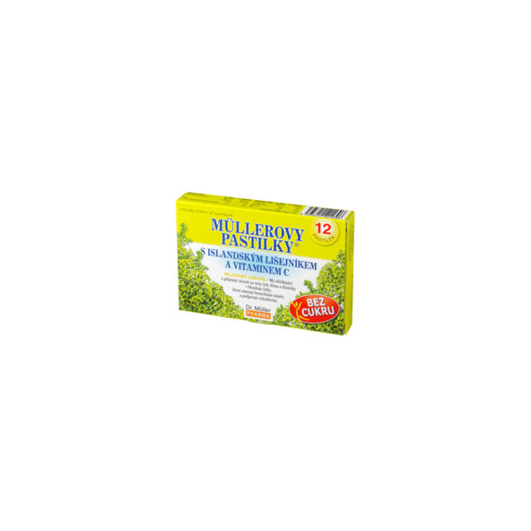 Müllerovy pastilky islandský lišejník + vitamín C bez cukru 12 ks