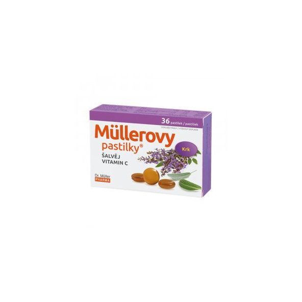 Müllerovy pastilky šalvěj a vitamín C 36 ks