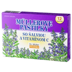Müllerovy pastilky šalvěj a vitamín C 12 ks