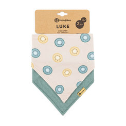 Petite&Mars bryndák bandana Luke Beige Kiwis Misty Green 3 m+ 2 ks