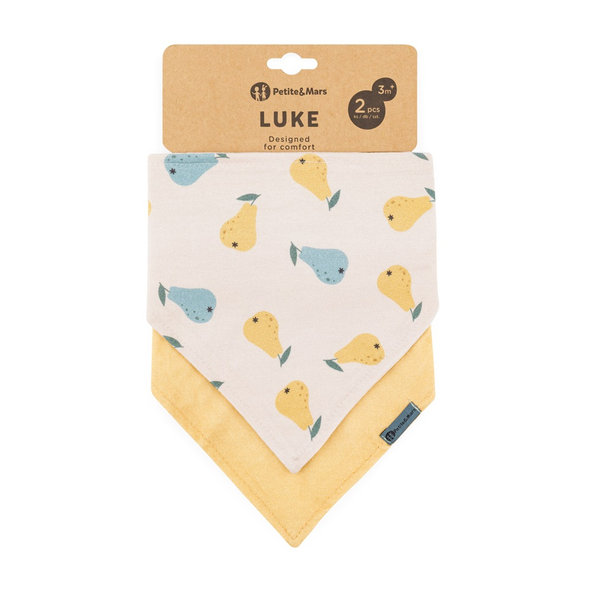Petite&Mars Bryndák Luke Beige Pears Intense Ochre 3 m+ 2 ks