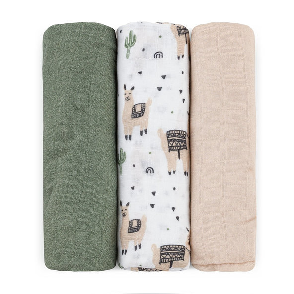 PETITE & MARS Sada plen Moussy Llama Vibes 68 × 68 cm 3 ks