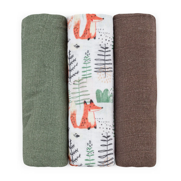 PETITE & MARS Sada plen Moussy Forest Fox 68 × 68 cm 3 ks
