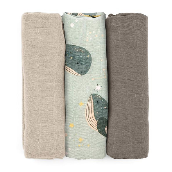 PETITE & MARS Sada plen Moussy Whale Song 68 x 68 cm 3 ks