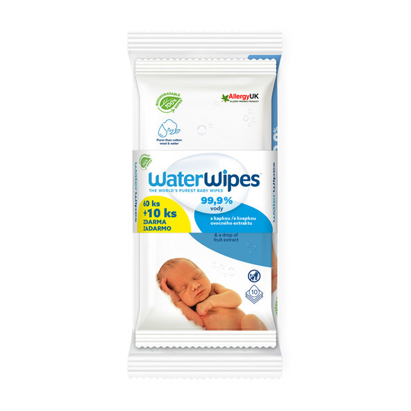 WaterWipes 100% BIO rozložitelné vlhčené ubrousky 60+10 ks