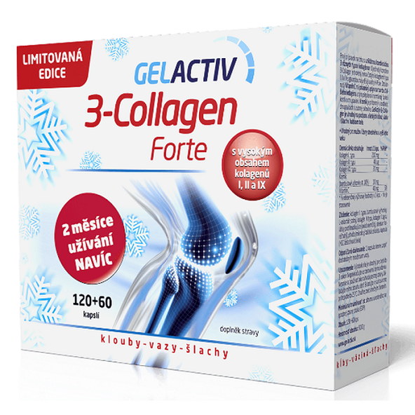 SALUTEM GELACTIV 3-Collagen Forte 180 kapslí