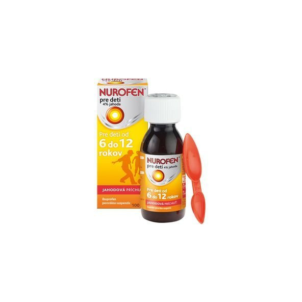 NUROFEN pro děti 6–12 let na bolest a horečku příchuť jahoda 100 ml