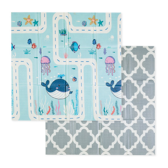 PETITE&MARS hrací podložka Campy S 120x120cm Ocean&Arabesca