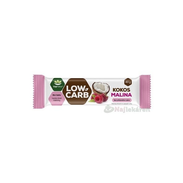 Topnatur Low Carb tyčinka kokos malina 40 g