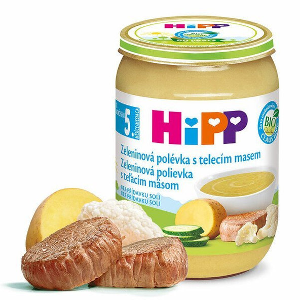HiPP BIO příkrm zeleninová polévka s telecím masem 190 g