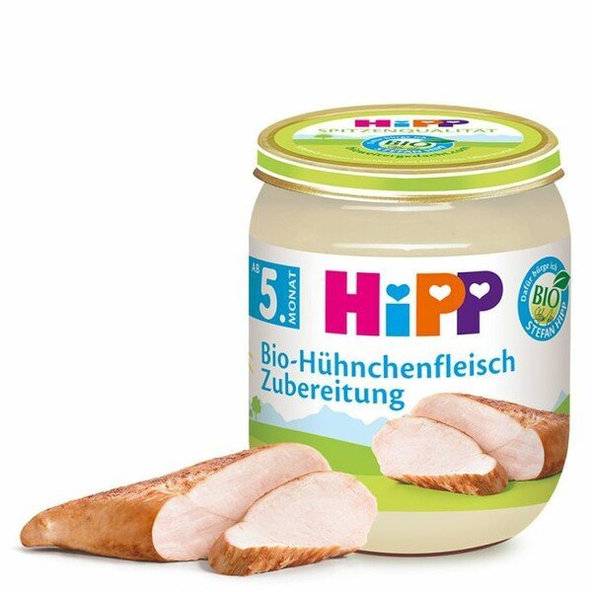 HiPP BIO příkrm kuřecí maso pyré 4m+ 125 g