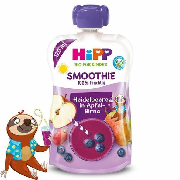 HiPP BIO Smoothie Mix jablko hruška borůvky 120 ml