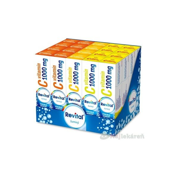 Revital Vitamin C 1000 mg MIX BOX 60 šumivých tablet