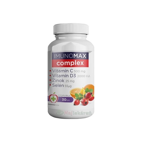 Imunomax Complex s vitamínem C+D3+Zinek+Selen 30 kapslí