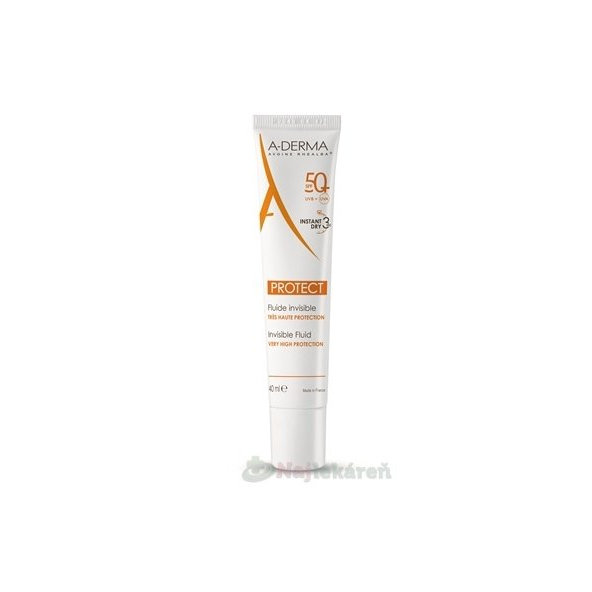 A-DERMA Protect transparentní opalovací fluid SPF 50+ 40 ml