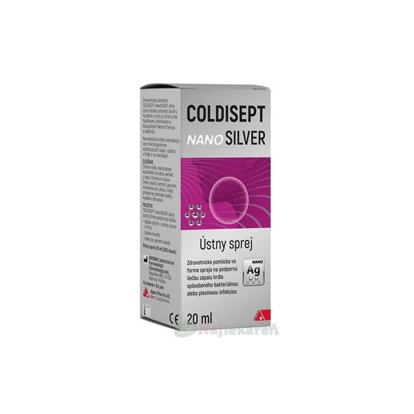 Coldisept NanoSilver sprej na bolesť hrdla 20 ml