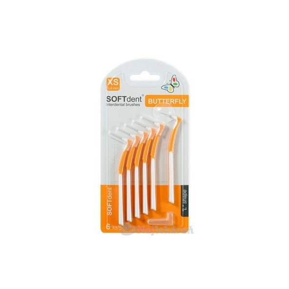 SOFTdent Butterfly XS mezizubní kartáčky 0,4 mm oranžové 6 ks