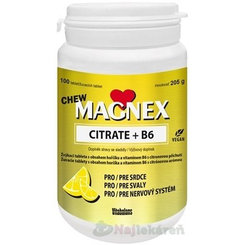 Vitabalans Magnex Citrate + B6 žvýkací tablety 100 ks