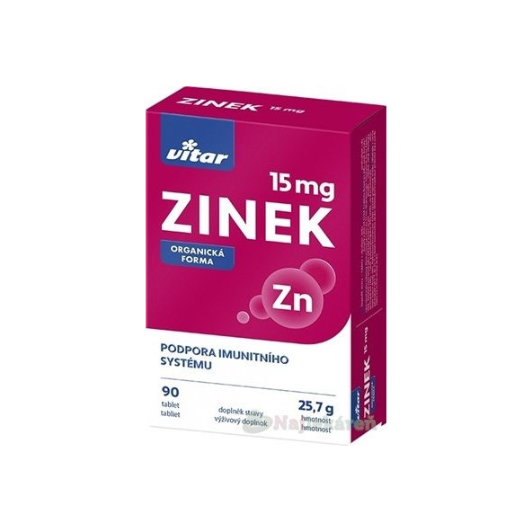 VITAR Zinok 15 mg 90 tablet