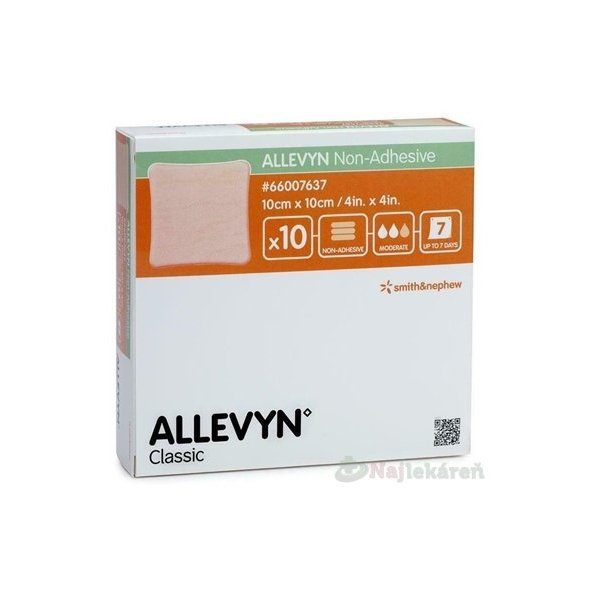 Allevyn Non-Adhesive neadhezivní krytí 10 × 10 cm 10 ks