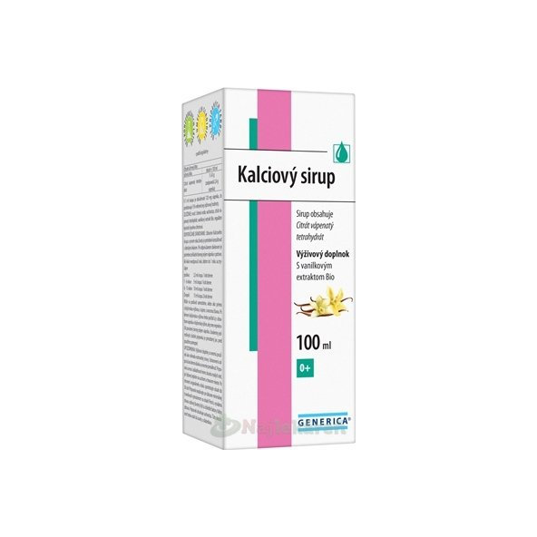 Generica Kalciový sirup vanilka 100 ml