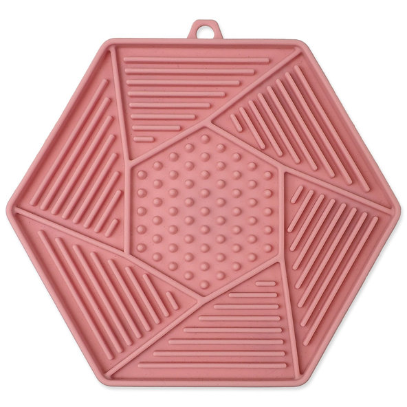Epic Pet lízací podložka Lick&Snack hexagon světle růžová 17×15 cm
