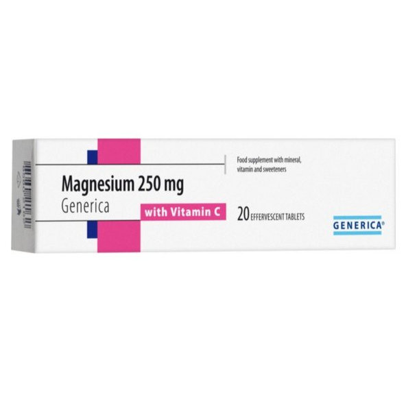 Generica Magnesium 250 mg + vitamin C 20 šumivých tablet