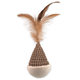 Magic Cat Natural Fun kužel s peřím karton/plyš bílý 6 cm