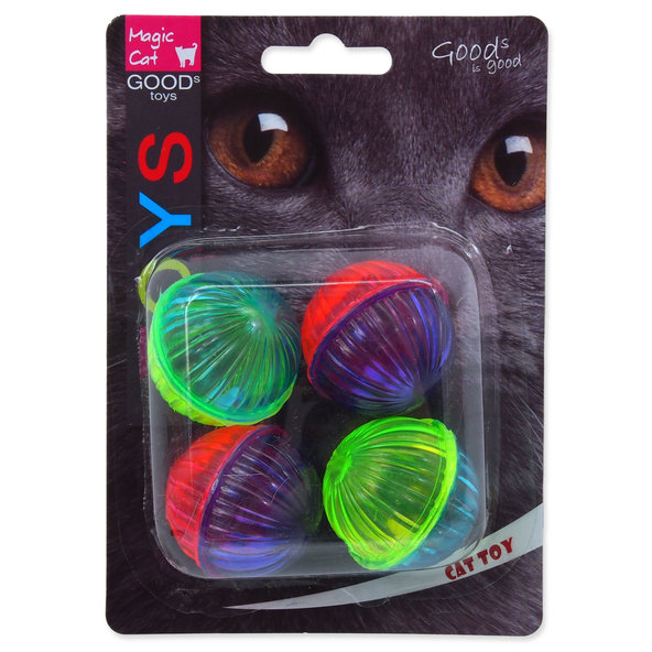 Magic Cat loptička lesklý plast se zvukem 3,75 cm 4 ks