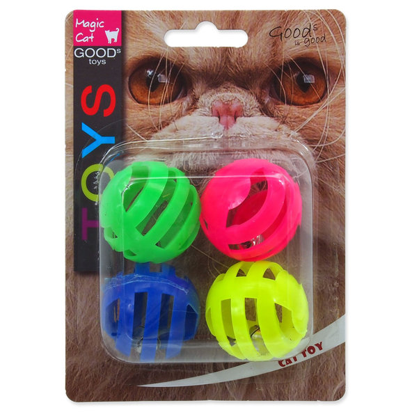 Magic Cat loptička plast děrovaný se zvukem 3,75 cm 4 ks
