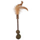 Magic Cat Natural Fun prútik s peřím a zelenými kuličkami 18 cm