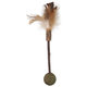 Magic Cat Natural Fun prútik s peřím a kuličkami 18 cm