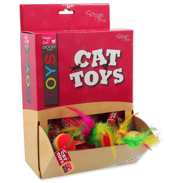 Magic Cat hračka loptička s peřím 3,8 cm 60 ks