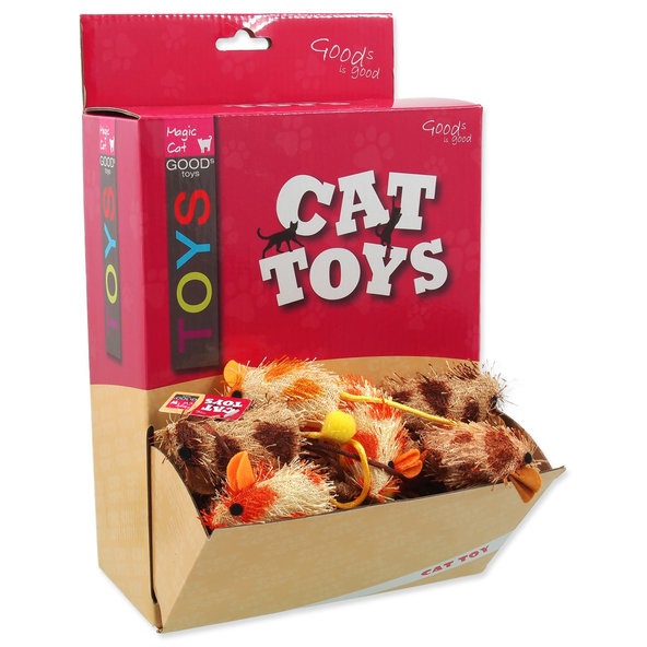 Magic Cat hračka myška plyš + catnip 6 cm 60 ks